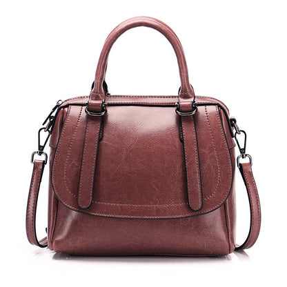 New Waxed Cowhide Handbag for Women, Stylish Design