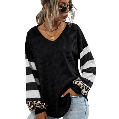 Women's Striped Long Sleeve T-Shirt for Fall/Winter