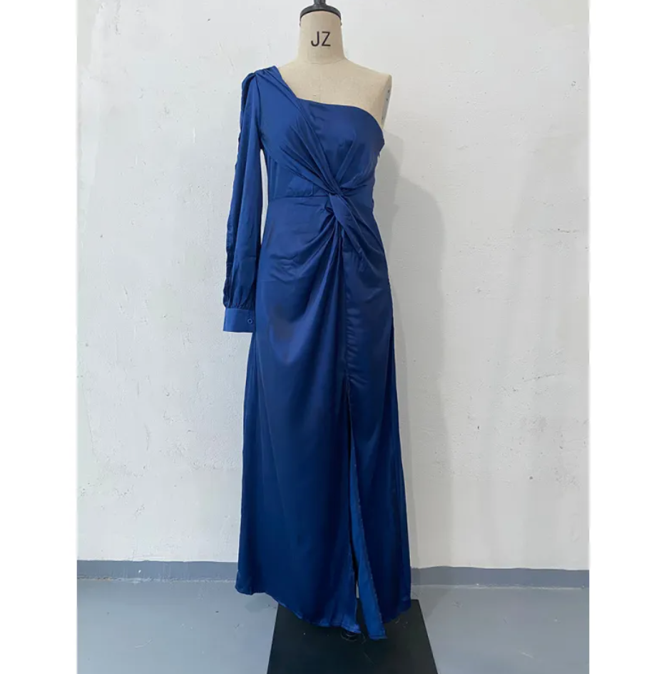 Elegant Waist-Tie Slim Fit Maxi Dress