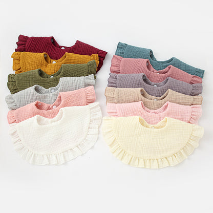 Soft Cotton Ruffle Bib For Infants And Toddlers