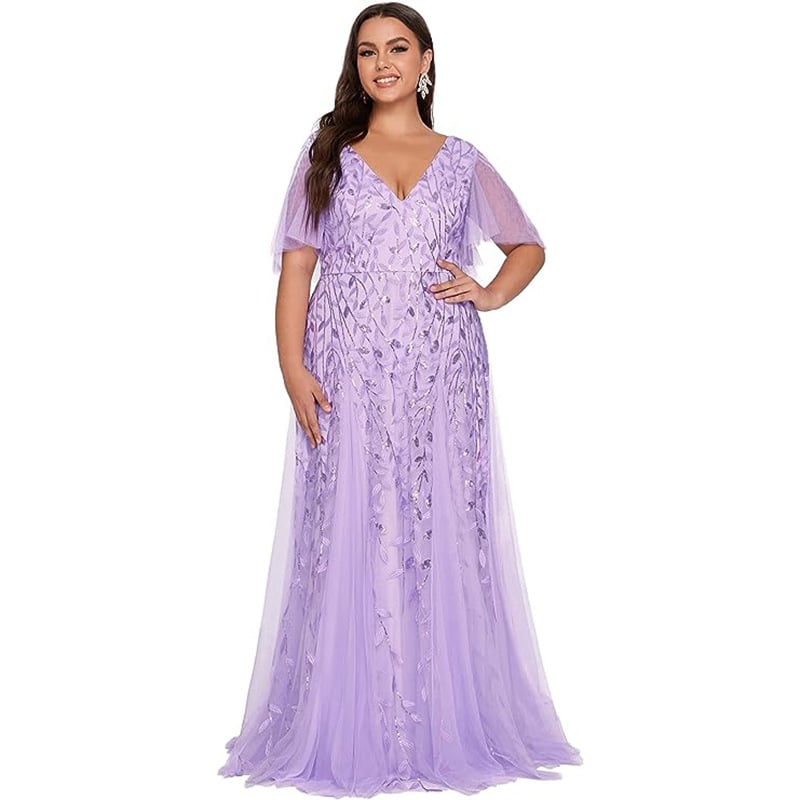 Plus Size Women's Sequined Fishtail Dress