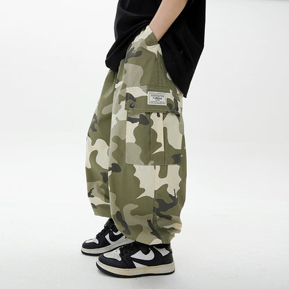 Boys' Autumn Camouflage Cotton Cargo Pants