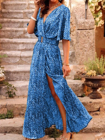 Elegant Printed Mid-Length Dress