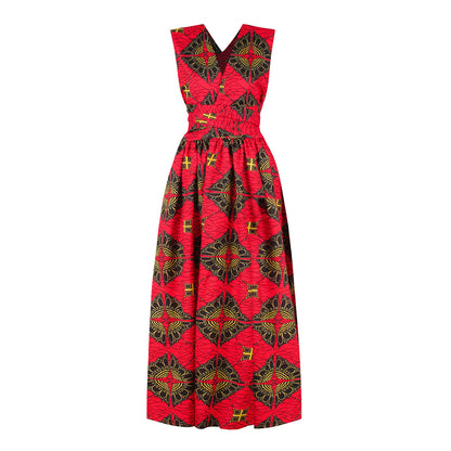 African Print Irregular Dress with Versatility