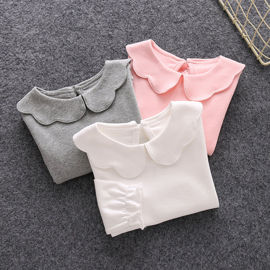 Cute Doll Collar Long Sleeve Top for Girls
