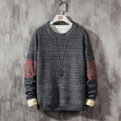 Plus Size Casual Color-Blocking Loose Sweater