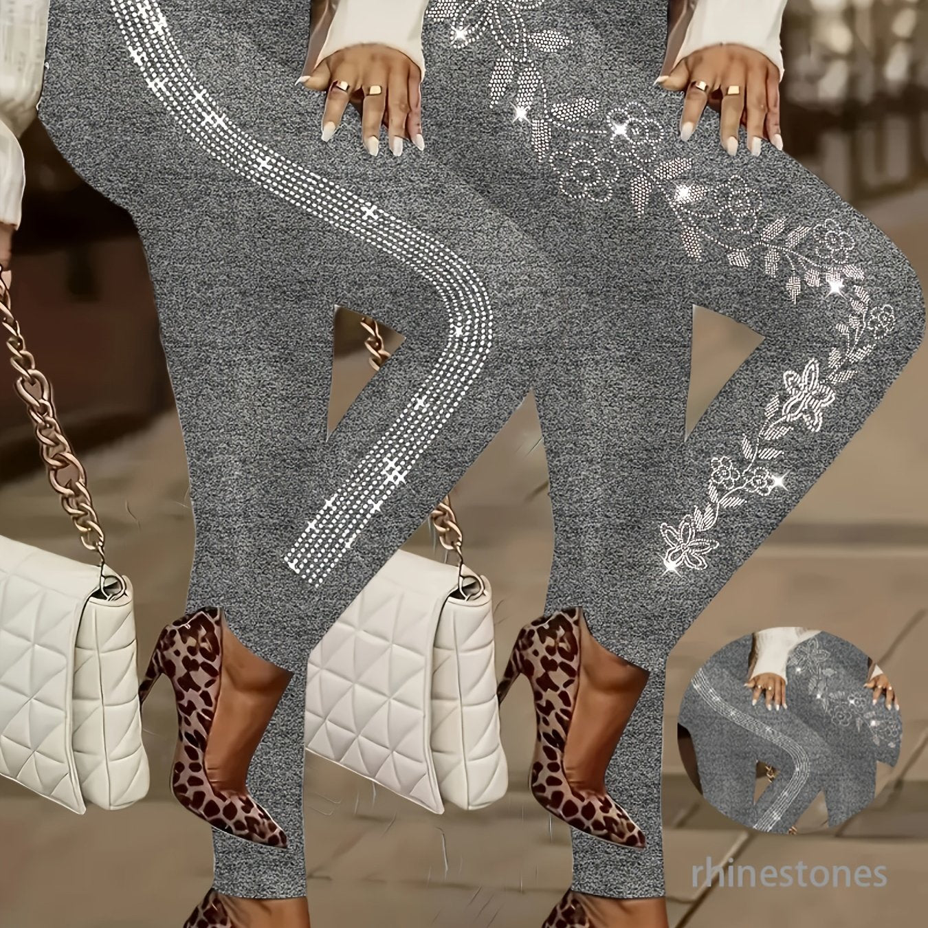 Plus Size Two-Piece Set - Elegant Striped Pattern