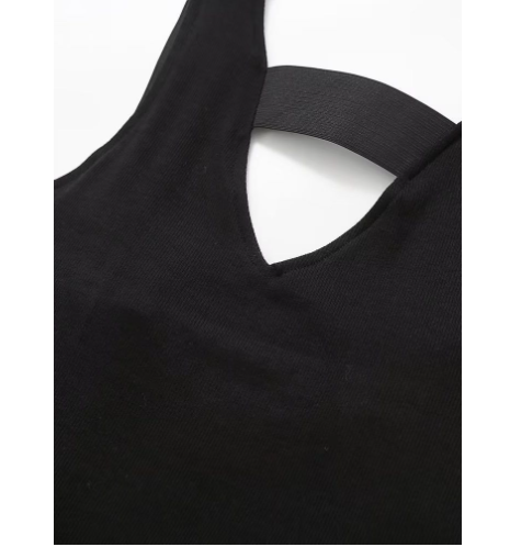 V-neck Off-Shoulder Knitted Sleeveless Dress