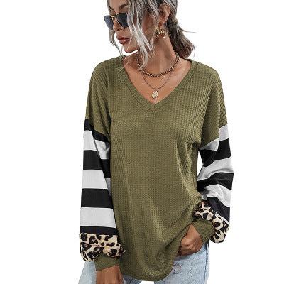 Women's Striped Long Sleeve T-Shirt for Fall/Winter