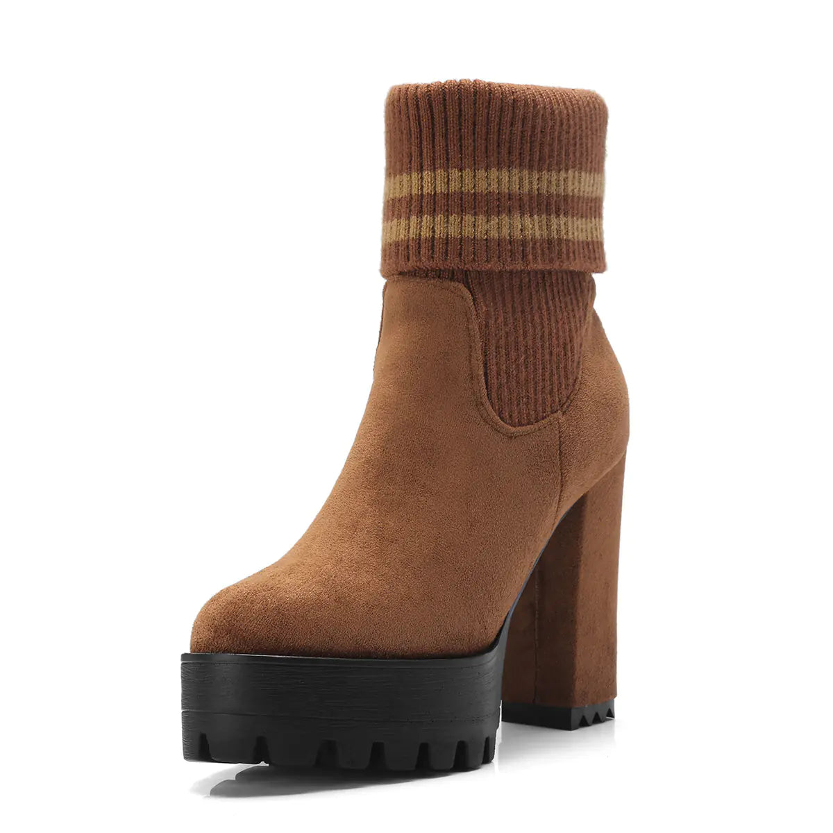 Fashionable Chunky High Heels Waterproof Women's Boots