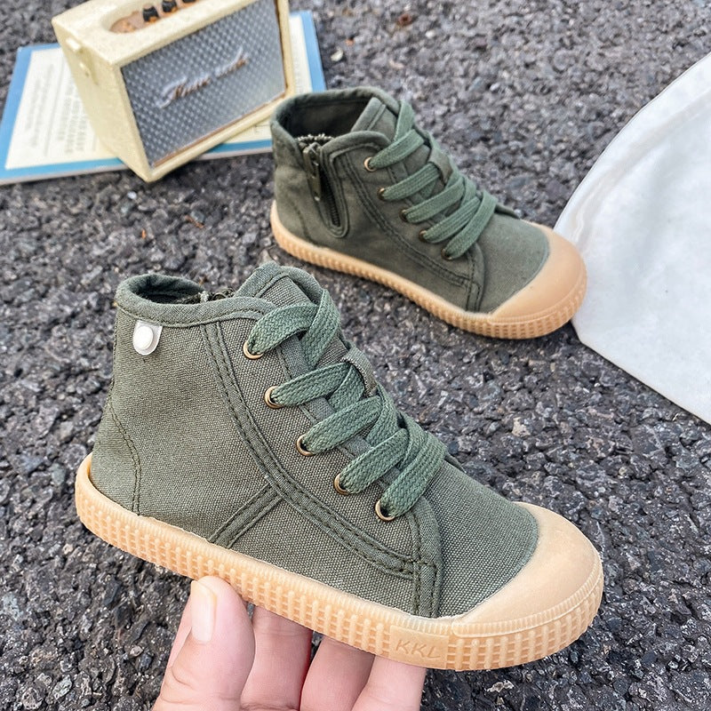 Autumn Winter Trendy High-Top Canvas Shoes for Boys