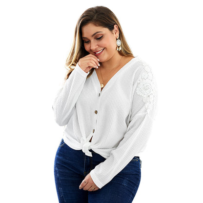 New Women's Knit Shirt Plus Size Cardigan
