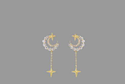 Spring Star and Moon Earrings for Women - Trendy Style