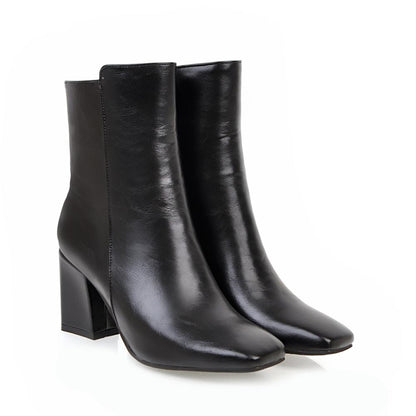 Autumn Women's Short Boots, Stylish Chunky Heels