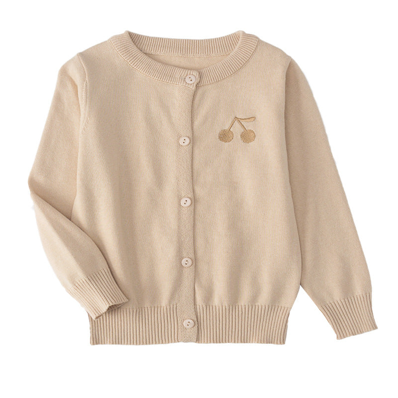 Girls' Cherry Sweater in Cotton Blend