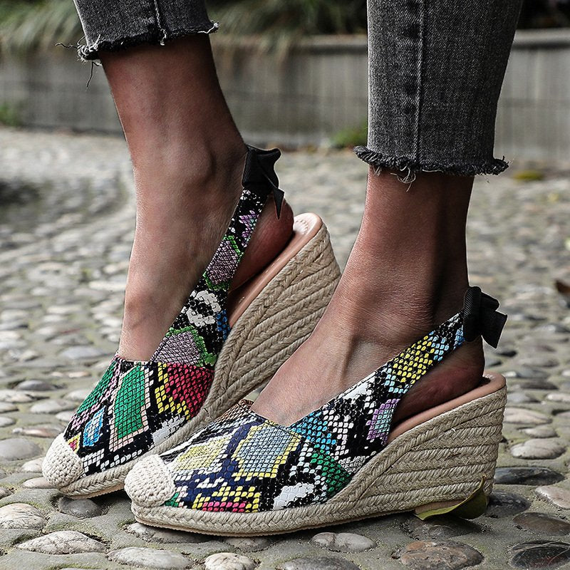 New Summer Wedge Bow High-Heeled Sandals