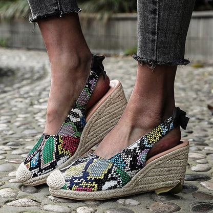New Summer Wedge Bow High-Heeled Sandals