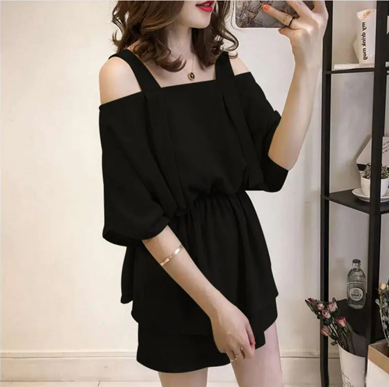 Trendy Plus Size Women's Summer Outfit - Two Piece Set