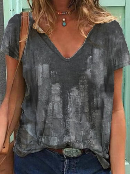 Plus Size Women's Casual V-Neck T-Shirt