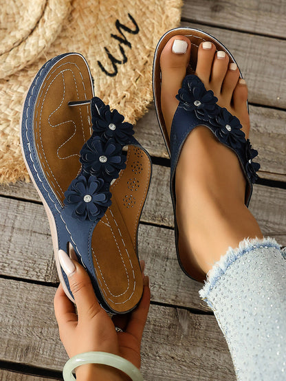 Floral Platform Flip-Flops for Women