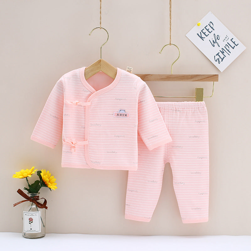 Pure Cotton Long Sleeve Baby Kimono Set for Newborns