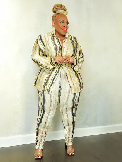 Plus Size Fall Two-Piece Outfit for Women