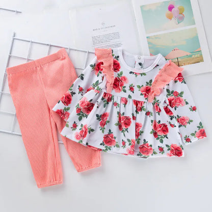 2020 Valentine's Day Baby Dress and Pants Set for Girls