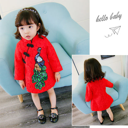 Girl's Dress with Qipao Style