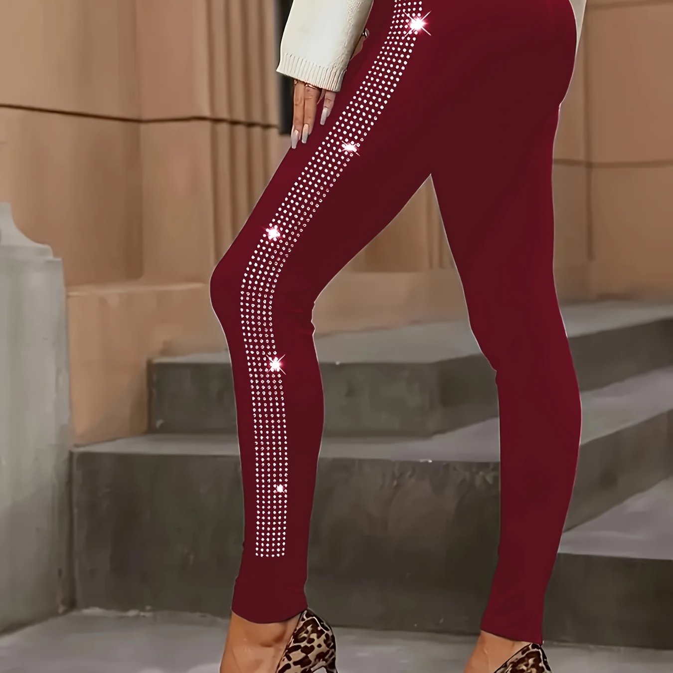 Plus Size Two-Piece Set - Elegant Striped Pattern