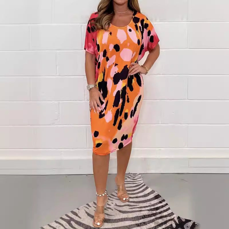 Summer Plus Size Floral Casual Dress for Women