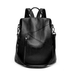 Women's Soft Leather Anti-Theft Large Capacity Backpack