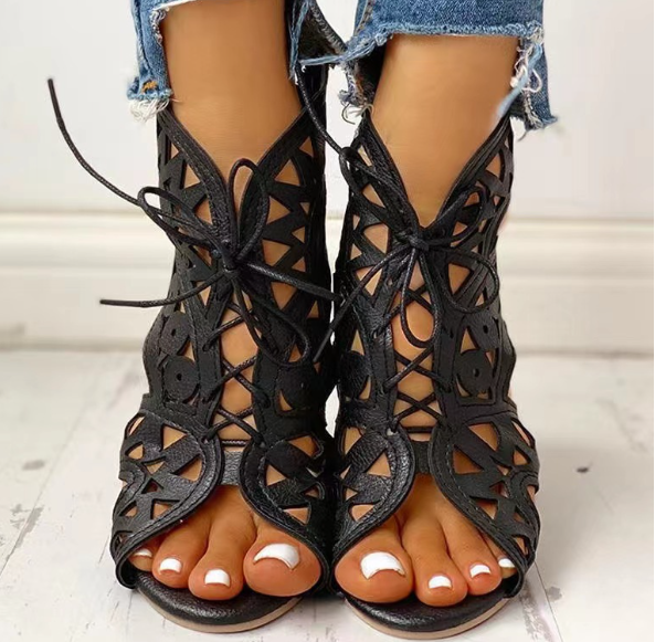 Ethnic Style Cutout Flat Sandals for Women
