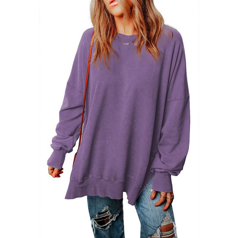 New Solid Color Loose Pullover Top for Women