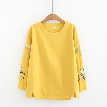 Long Sleeve Loose Bottoming Shirt for Middle-Aged Women