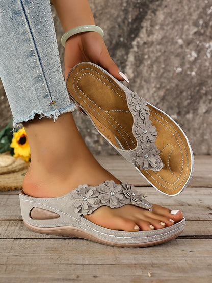 Floral Platform Flip-Flops for Women