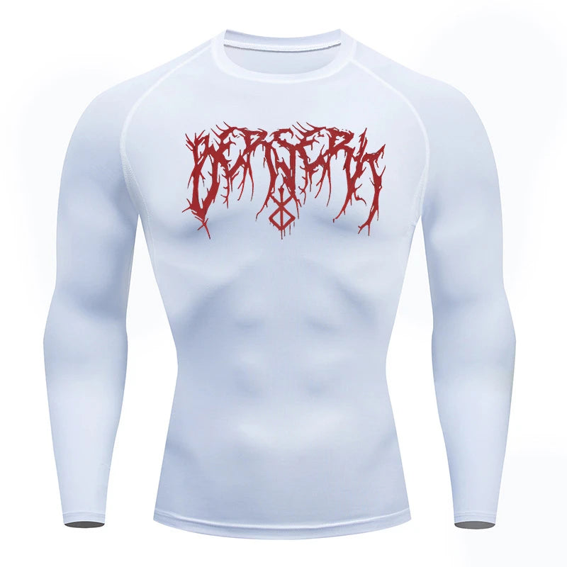 Men Athletic Quick Dry Compression Berserk Print T-shirts Tees