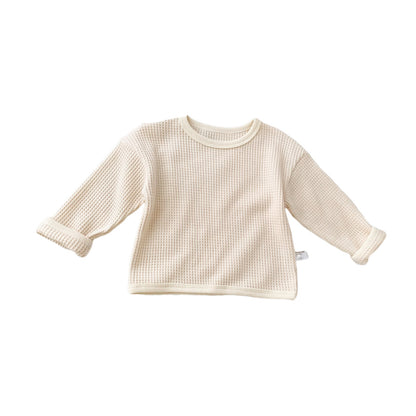 Rough Waffle Long Sleeve Top for Boys and Girls
