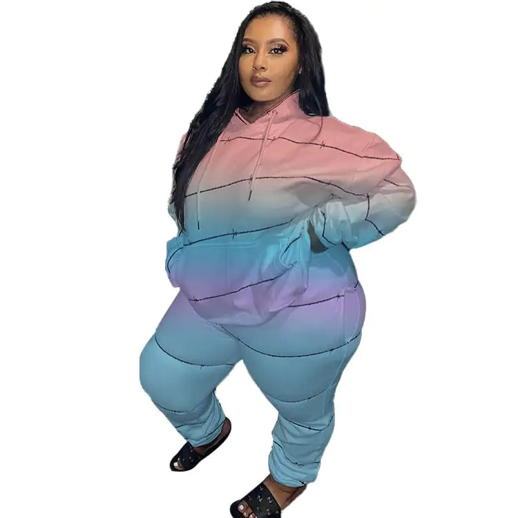 Plus Size Women's Pullover Sweater Two-Piece Set