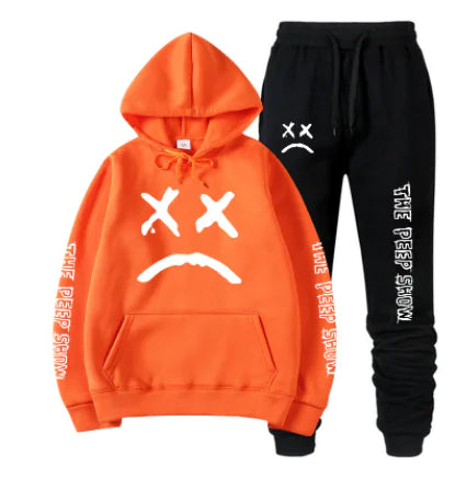 Fleece-Lined Hooded Sweatshirt and Pants Set