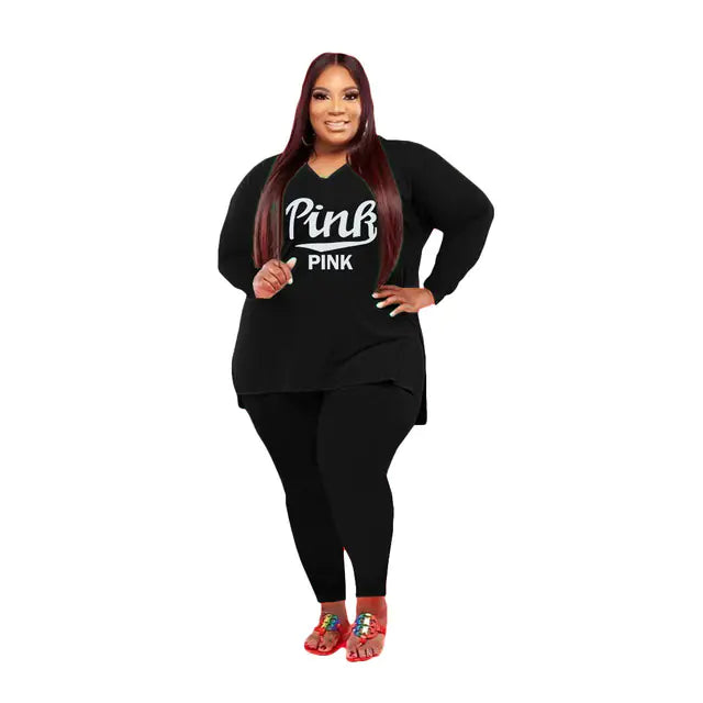 Plus-Size Women's Fashion Color Two-Piece Suit