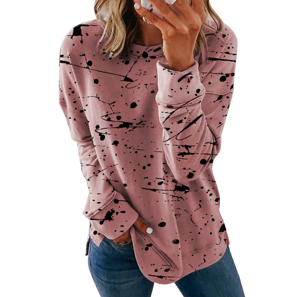 Trendy Graffiti Print Plus Size Long Sleeve Sweatshirt