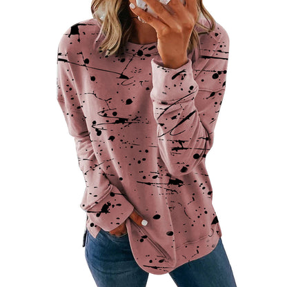 Trendy Graffiti Print Plus Size Long Sleeve Sweatshirt