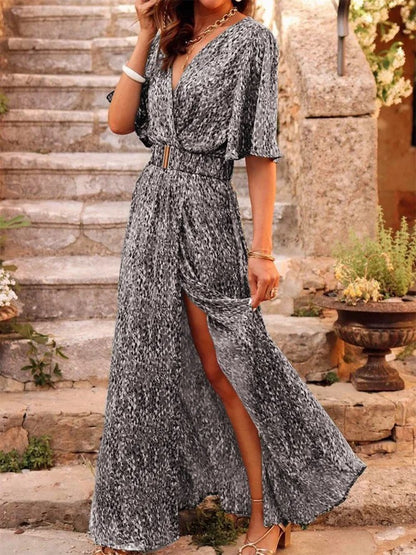 Elegant Printed Mid-Length Dress