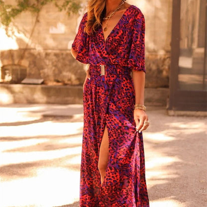 Elegant Printed Mid-Length Dress