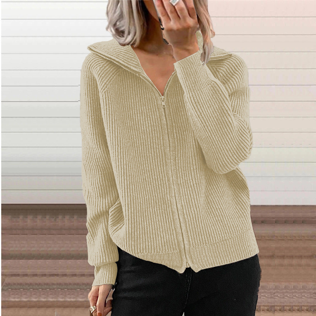 New Stripe Casual Loose Knitwear Coat for Women
