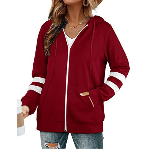 Women's Solid Color Zipper Hoodie Cardigan Sweater