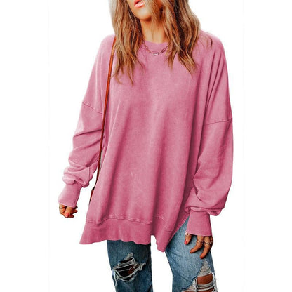 New Solid Color Loose Pullover Top for Women