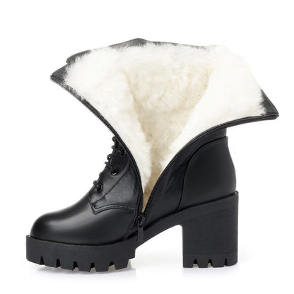 Women's Spring Autumn Martin Boots with Chunky Heels