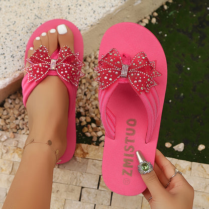 Women's Glitter Bow Flip-Flops