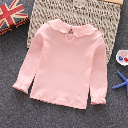 Cute Doll Collar Long Sleeve Top for Girls